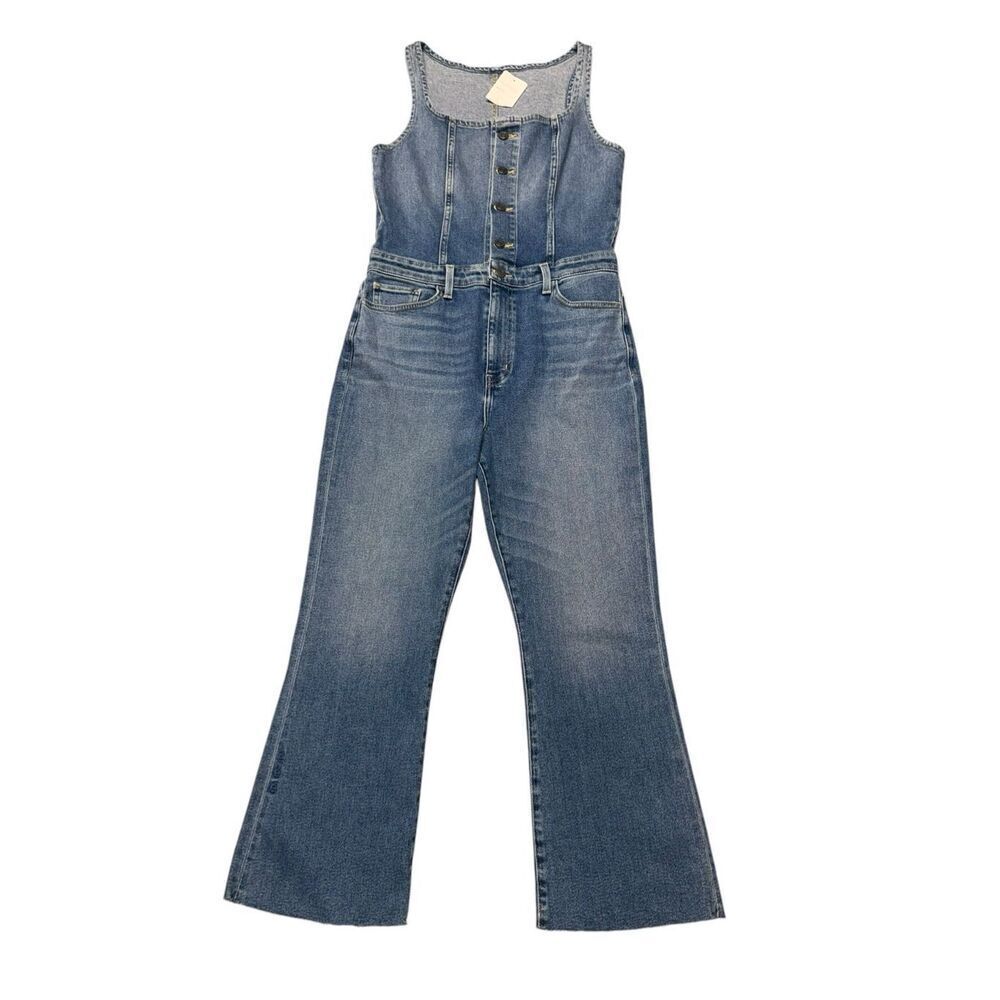 NWT Women’s ETICA X ANTHROPOLOGIE Ivy denim Jean sleeveless jumpsuit size medium - Picture 6 of 14